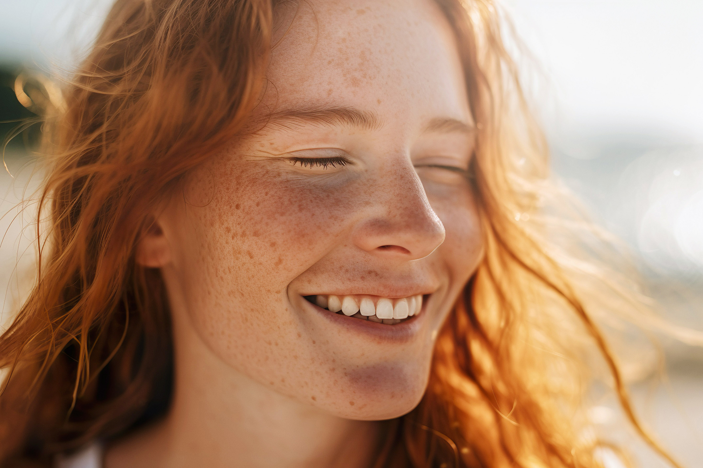 Woman smiling with bright white teeth in Coeur d'Alene, ID
