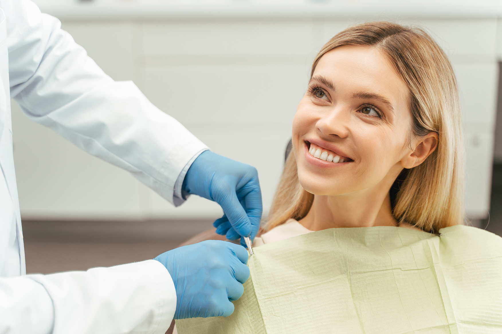 woman during a dental crown appointment at scholes family dental