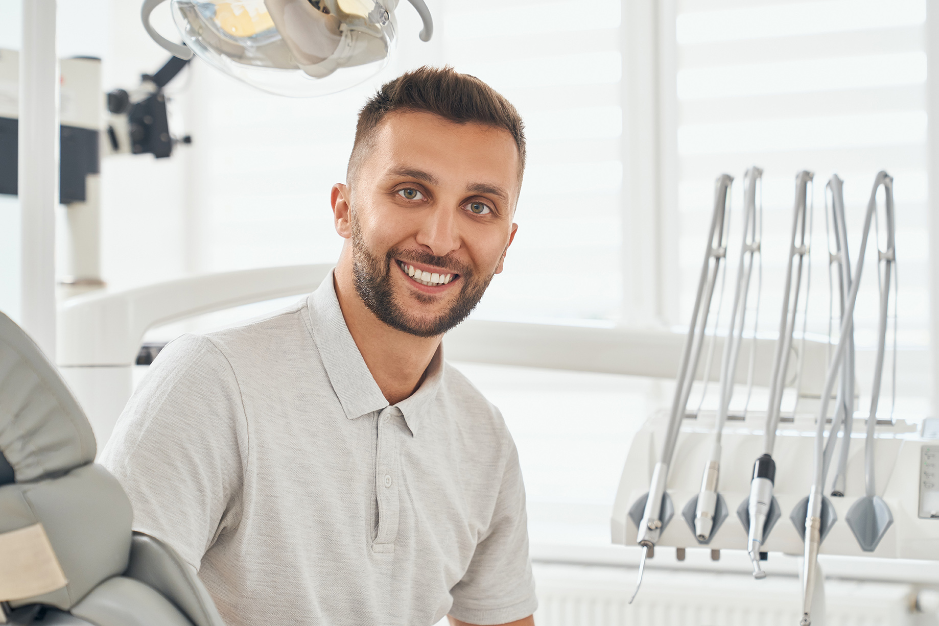 male dental patient waiting for Dental Fillings at Scholes Family Dental