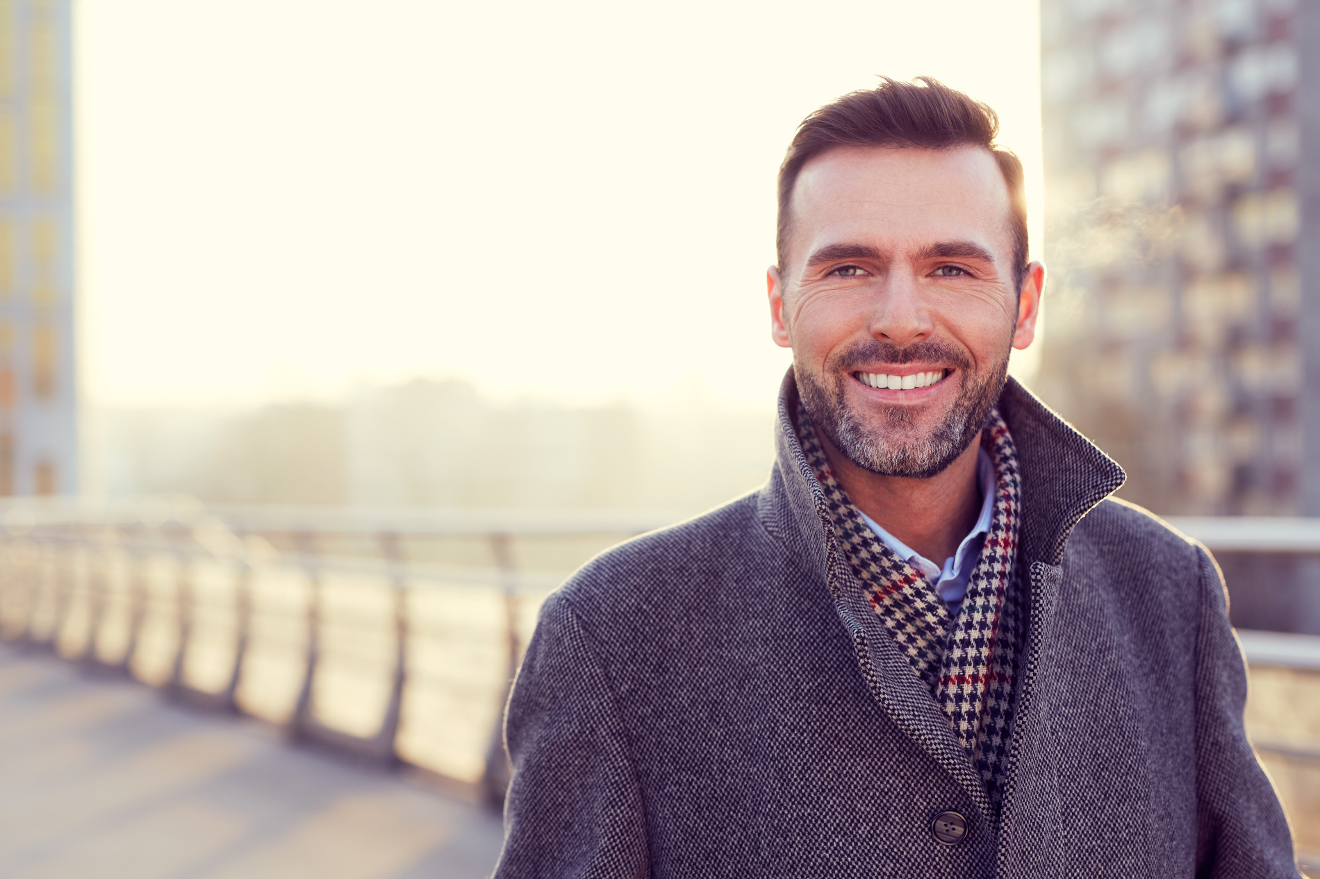 Happy man after partial dentures in Coeur d'Alene, ID